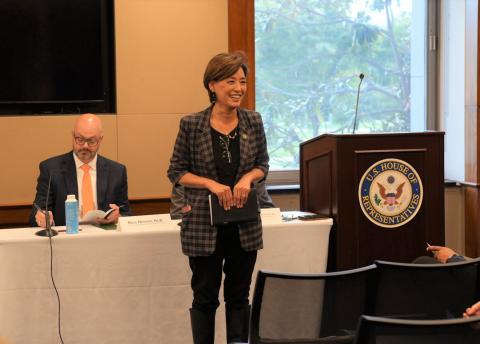 Rep. Kim speaks to attendees at the briefing.
